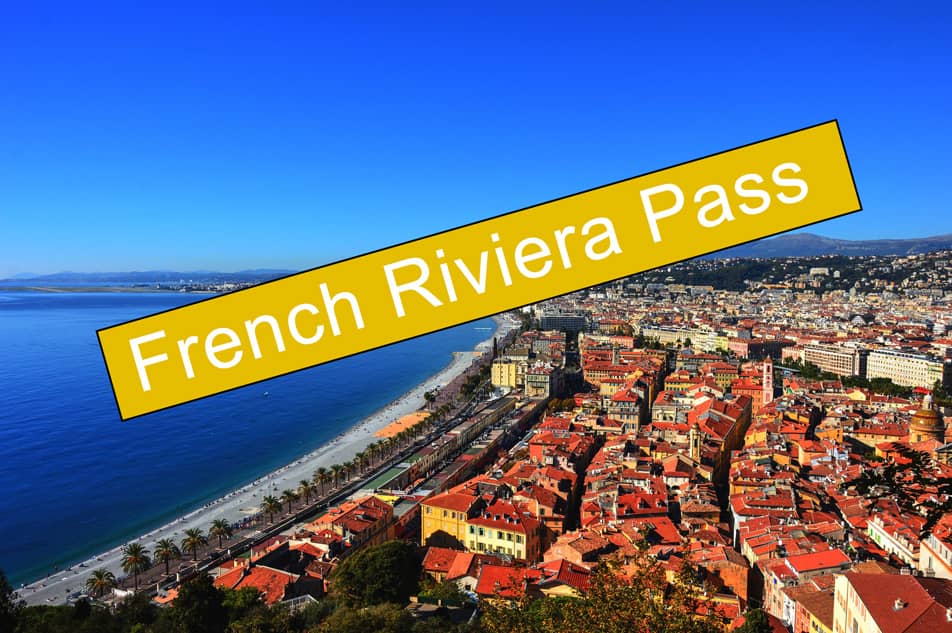 La ville de Nice et le texte « French Riviera Pass » sur l'image.